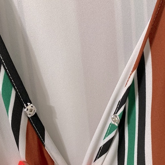 Gibson & Latimer fall tone striped high low wrap dress - size M - fits like a L - Picture 5 of 10